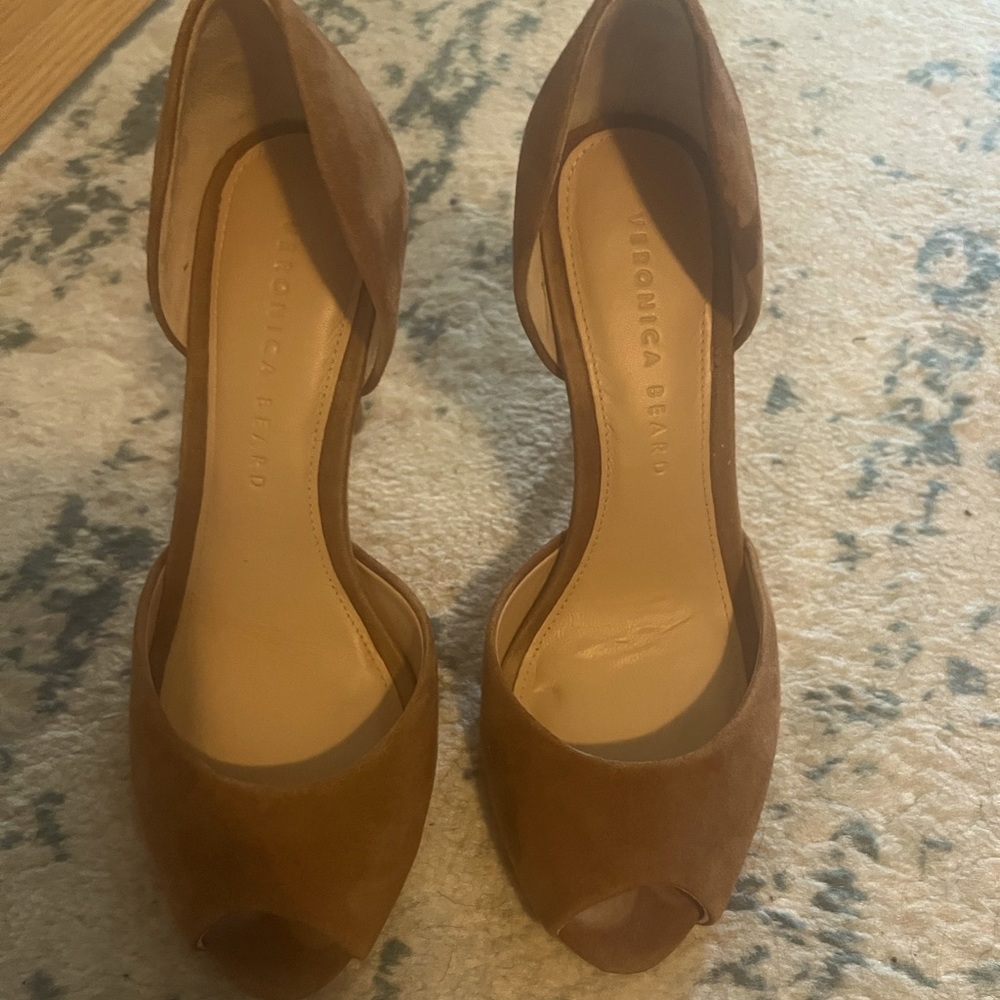 Veronica Beard Gadot Suede Peep Toe Heel